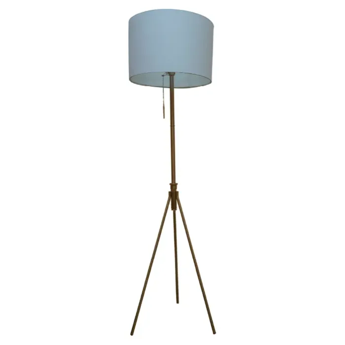Lampara De Pie Tripod Bronce