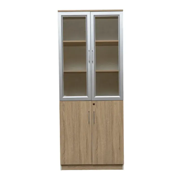 Biblioteca Con Puertas Vidrio Claro 