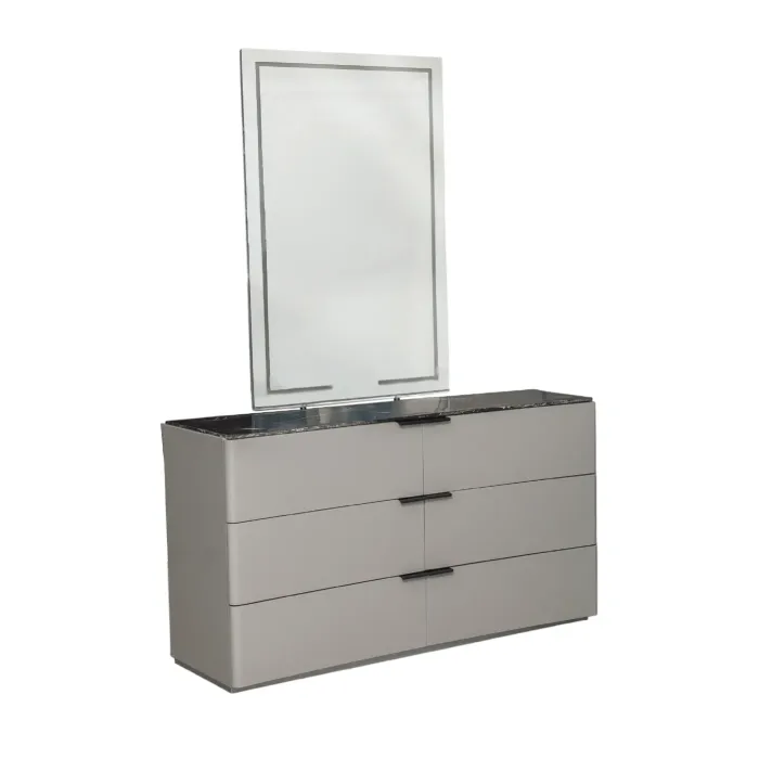 Comoda Domus Con Espejo Gris